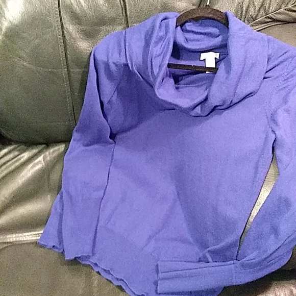 Chico's Blue Cowl Neck Knit Sweater - Picture 1 of 8